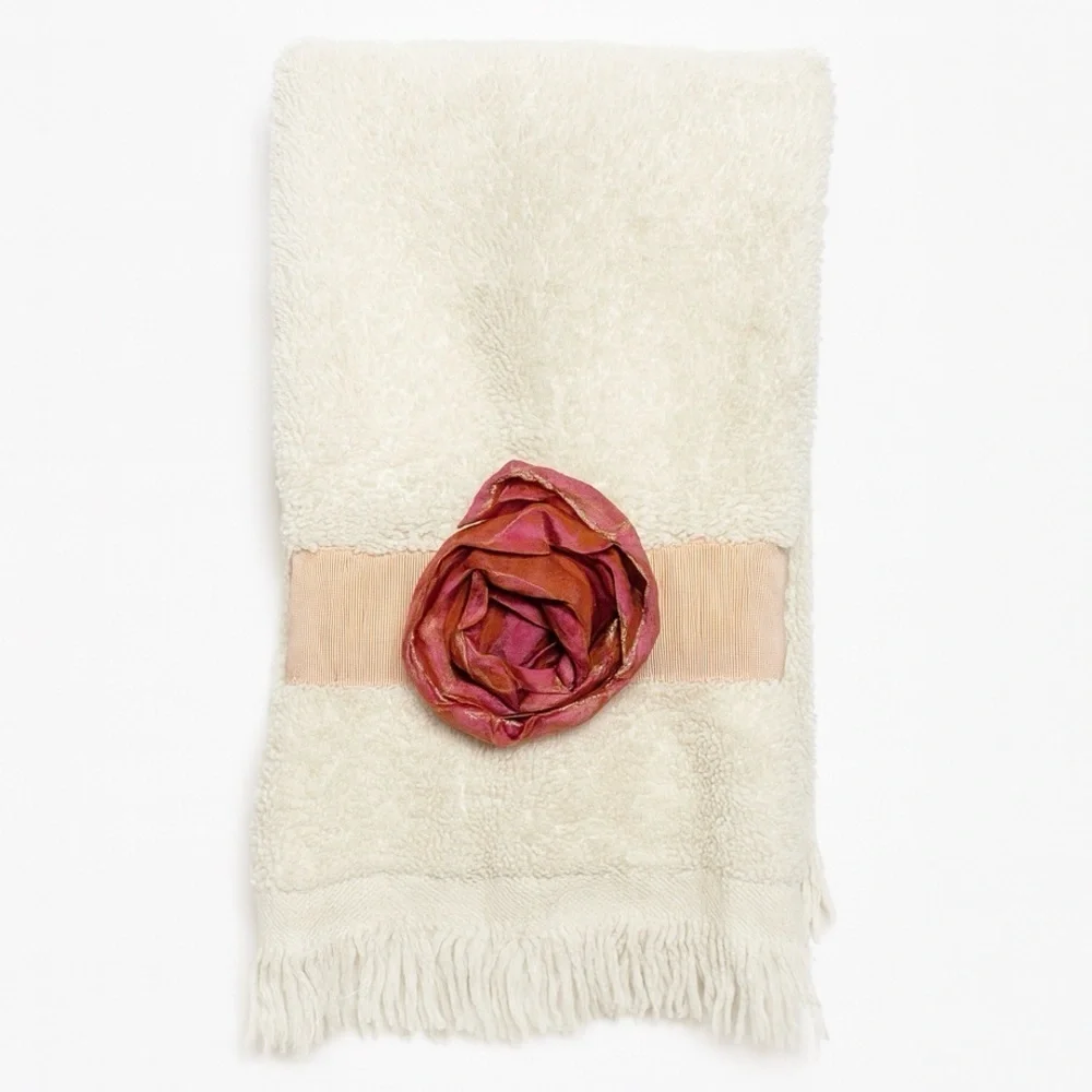 Decorative Hand Towel With Rose Accent